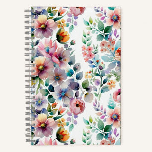 Aquarellfarben Bläsernes Nahtloses Muster Notizbuch