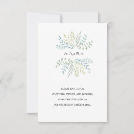 Aquarellfarben-Blätter bei Hochzeiten von Grünem H Einladung