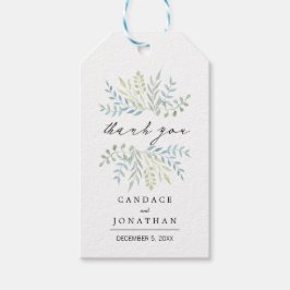 Aquarellfarben-Blätter bei Hochzeiten von Grünem H Geschenkanhänger