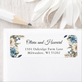 Aquarellfarben Blau Beige Rustikale Boho Floral