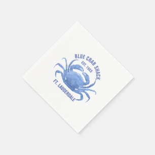 Aquarellfarben Blau-Krebserkennung - Benutzerdefin Serviette