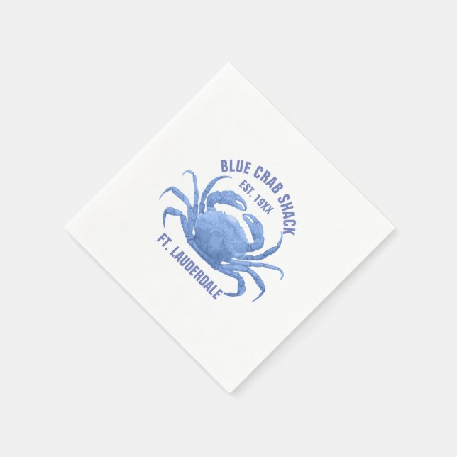 Aquarellfarben Blau-Krebserkennung - Benutzerdefin Serviette (Ecke)
