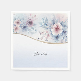 Aquarellfarben Blau Rosa florale Napkins Serviette