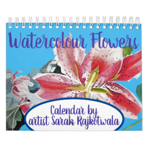 Aquarellfarben Blume 2022 Kalender Handgestrichene