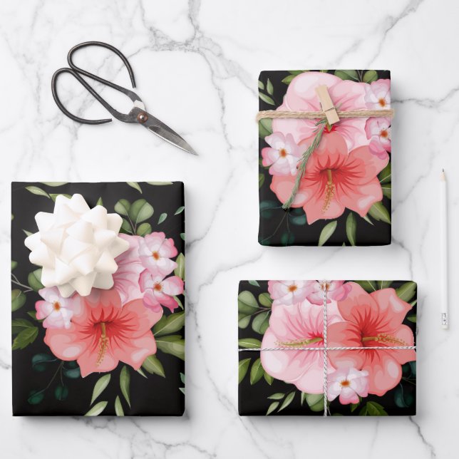 Aquarellfarben-Blume 25 Geschenkpapier Set (Vorderseite)