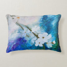 Aquarellfarben Blume Akzent Pillow