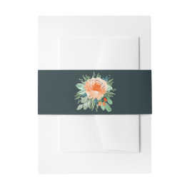Aquarellfarben Blume auf Aquamarin Einladungsbanderole