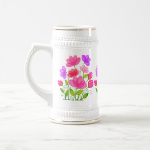 Aquarellfarben-Blume Bankett-Design-42704 Bierglas