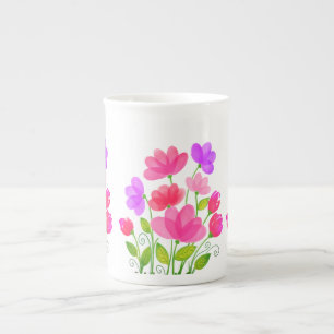 Aquarellfarben-Blume Bankett-Design-42704 Prozellantasse