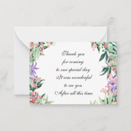 Aquarellfarben-Blume dank Karte