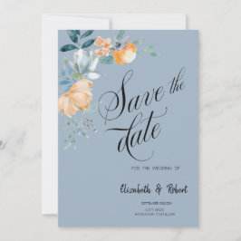 Aquarellfarben Blume Dusty Blue Save the Date