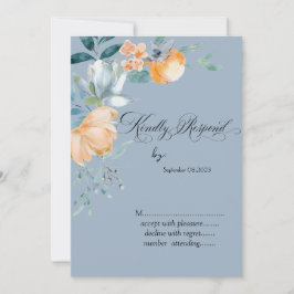 Aquarellfarben Blume Dusty Blue UAWG Einladung