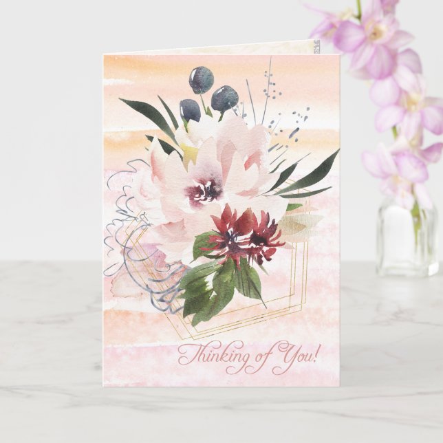 Aquarellfarben-Blume erhalten eine gute Karte (Orchidee)