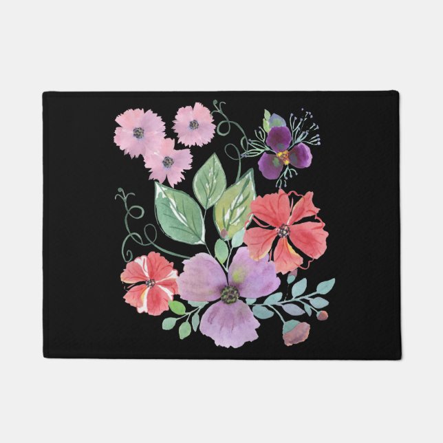 Aquarellfarben-Blume. Fußmatte (Vorderseite)