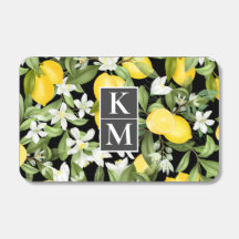 Aquarellfarben Blume Grünpflanzen mit Monogramm