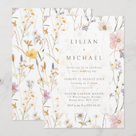 Aquarellfarben Blume Hochzeit Einladung