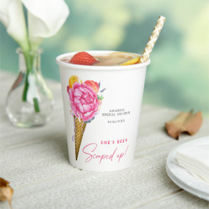 Aquarellfarben - BLUME ICE CREAM - Brautparty Pappbecher