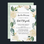 Aquarellfarben-Blume mit Gold-Glitzer-Bat Mitzvah Einladung<br><div class="desc">Maßgeschneiderte Bat Mitzvah-Einladung mit floralen Wasserfarben-Muster mit Goldfolie für Imitate und Imitate Glitzer-Akzente - es gibt keine Goldfolie oder Glitzer. Ähnliche Artikel und passende Artikel sind in meinem Shop erhältlich.</div>