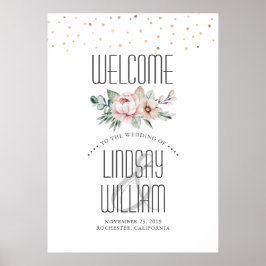 Aquarellfarben Blume Modernes Hochzeitssymbol Poster