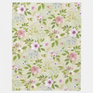 Aquarellfarben Blume nahtlos Muster II + Ihre Idee Fleecedecke