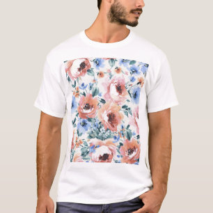 Aquarellfarben-Blume, nahtlose Musterillustrierung T-Shirt