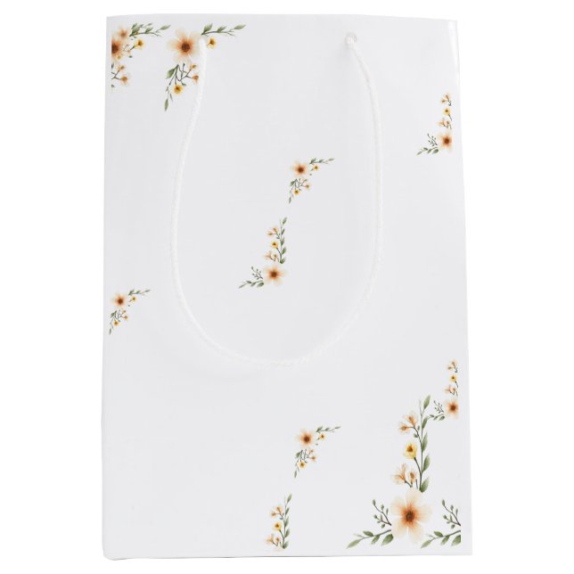 Aquarellfarben Blume Niedlich Minimalistisch Mittlere Geschenktüte (Vorderseite)
