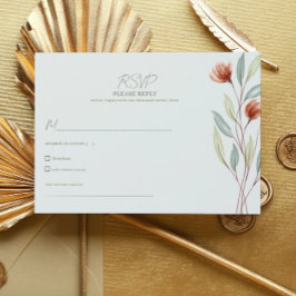 Aquarellfarben Blume Pastellgrün-RSVP-Karte Einladung