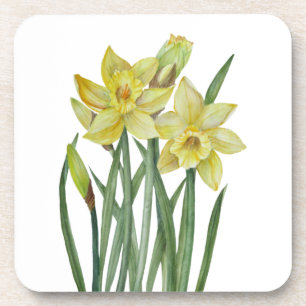 Aquarellfarben Blume Portrait Illustration Getränkeuntersetzer