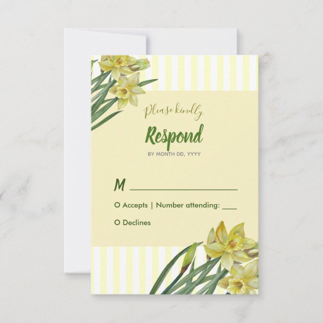 Aquarellfarben Blume Portrait Illustration RSVP Karte (Vorderseite)