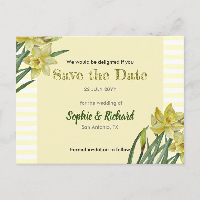 Aquarellfarben - Blume Portrait Save the Date Ankündigungspostkarte (Vorderseite)