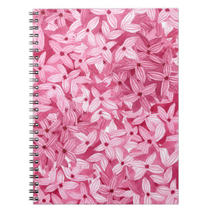 Aquarellfarben-Blume: rosa, blühende Hintergrundfa Notizblock