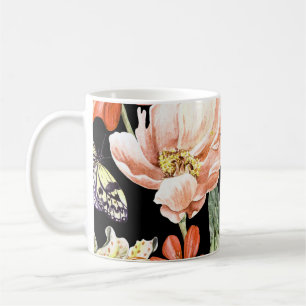 Aquarellfarben Blume: Rose Lilie von Peony Kaffeetasse