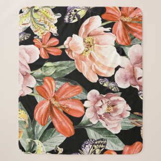 Aquarellfarben Blume: Rose Lilie von Peony Sherpadecke