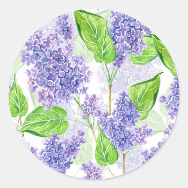 Aquarellfarben-Blume Runder Aufkleber (Vorderseite)
