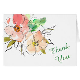 Aquarellfarben Blumenbilder Vielen Dank