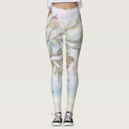 Aquarellfarben-Blumendesign Leggings