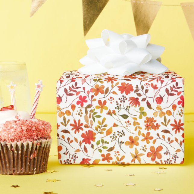 Aquarellfarben Blumendruck Geschenkpapier (Geburtstagsparty)