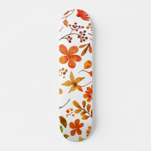 Aquarellfarben Blumendruck Skateboard