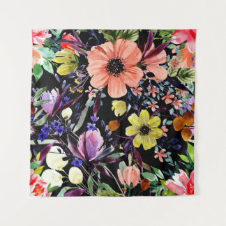 Aquarellfarben Blumenmuster Nahtlose Gartenmuster Wandteppich