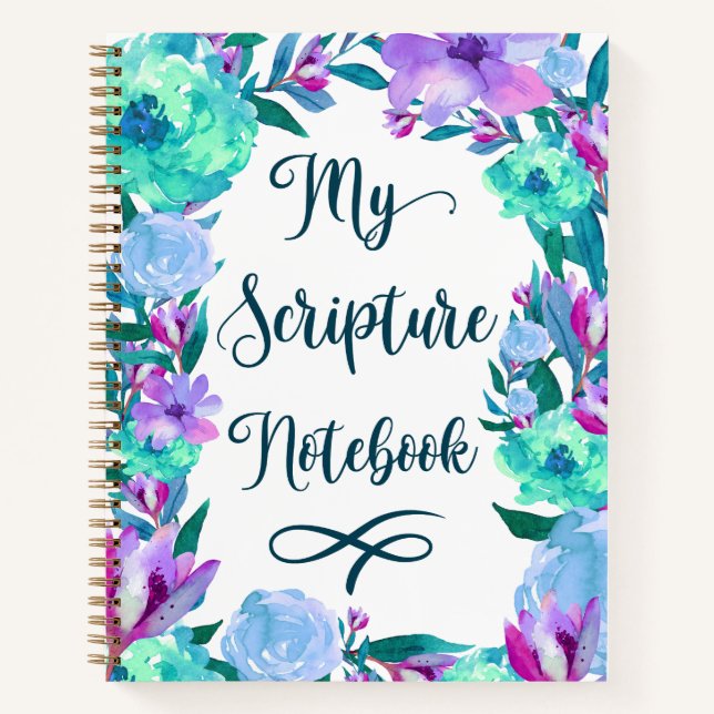 Aquarellfarben-Blumenschrift-Notebook Notizbuch (Vorderseite)
