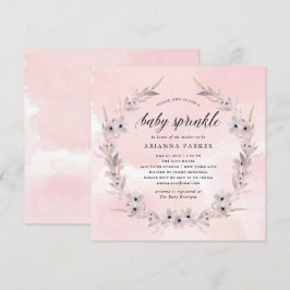 Aquarellfarben | Blush Pink Floral Baby Sprinkle Einladung
