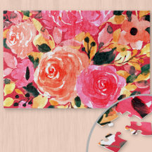 Aquarellfarben Blütenbraun Rosa Sommerblüten