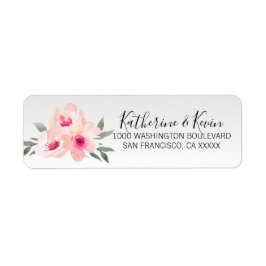 Aquarellfarben Blütenrosa Blume Rücksendeadresse