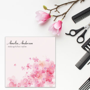 Aquarellfarben Blütenrosa Makeup Künstlertrappe St Quadratische Visitenkarte