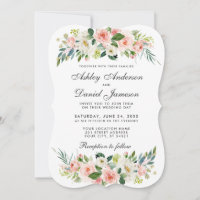 Aquarellfarben Blütenrosa Rosa Weiße Hochzeit B