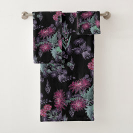 Aquarellfarben Chrysanthemen Blume Blumenfarben Badhandtuch Set