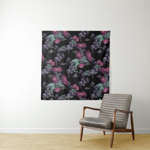 Aquarellfarben Chrysanthemen Blume Blumenfarben Wandteppich