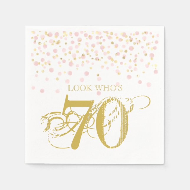 Aquarellfarben Confetti Look, der 70 elegante Gebu Serviette (Vorderseite)