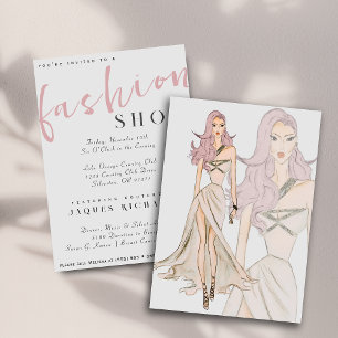 Aquarellfarben Couture Fashion Show Einladung