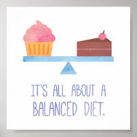 Aquarellfarben Cupcake Balanced Diät Food Spaß